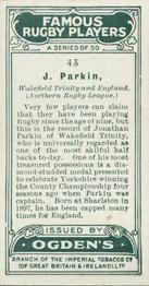 1926 Ogden’s Famous Rugby Players #43 Jonty Parkin Back